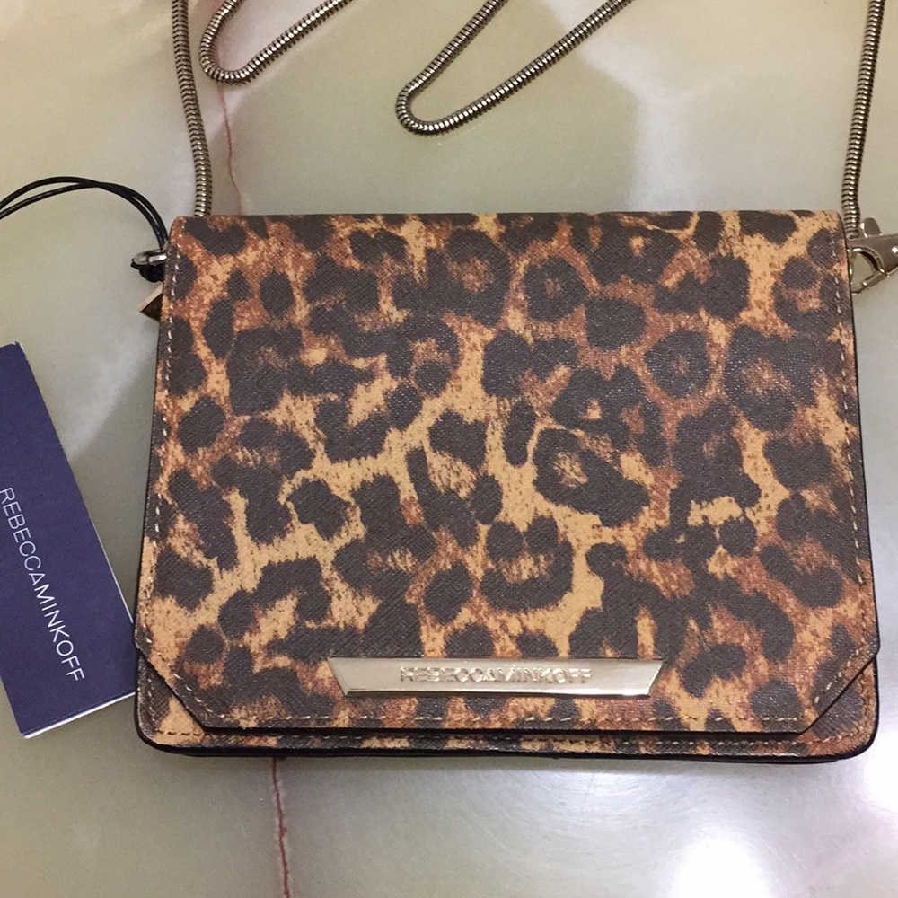 NEW Rebecca Minkoff Shea Tech Crossbody bag Leopard print